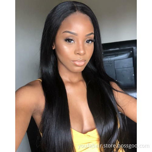 Brazilian Straight Wave Human Hair Lace Closure 4"*4" Natural Free Part Middle Part Three Part Human Remy Hair Weave Closures